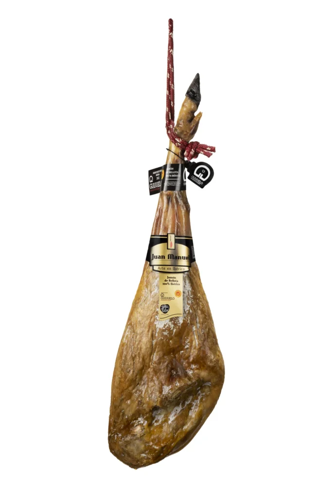 Jamón de Bellota 100% Ibérico Juan Manuel, curado más de 36 meses en Guijuelo y premiado como Mejor Jamón de Bellota Ibérico de España