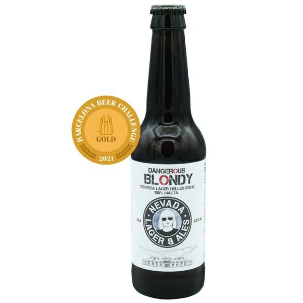 Cerveza Nevada Dangerous Blondy Helles Bock 6,2% caja 12 botellas 33cl