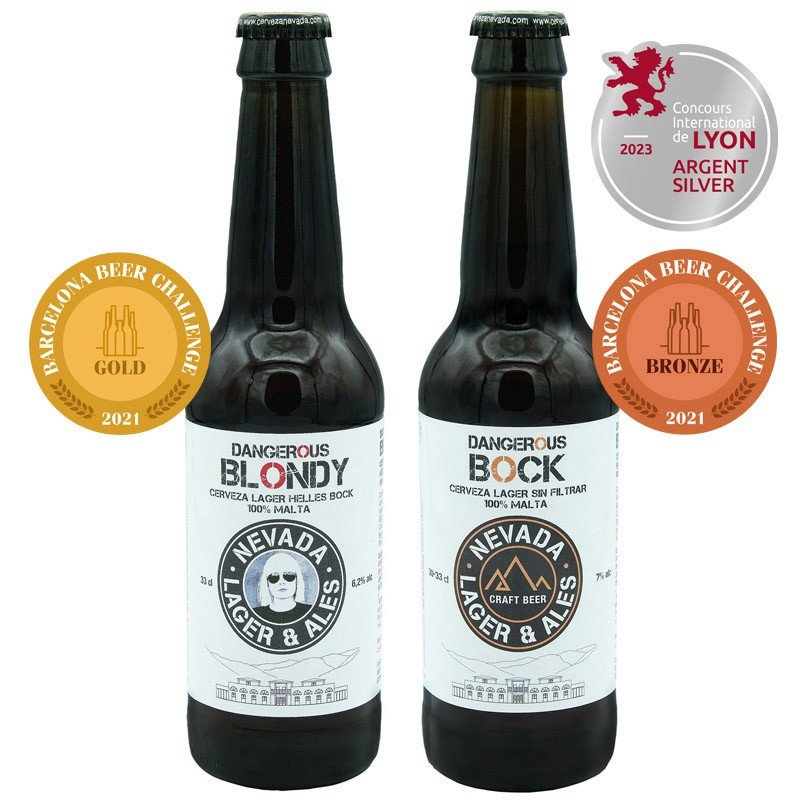 Pack Lager Cerveza Nevada - Dangerous Blondy + Dangerous BocK Pack Lager Cerveza Nevada 6 Dangerous Blondy más 6 Dangerous BocK caja 12 botellas