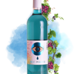 Botella de Blue Perfer, vino blanco azul de Almería, 11% vol.